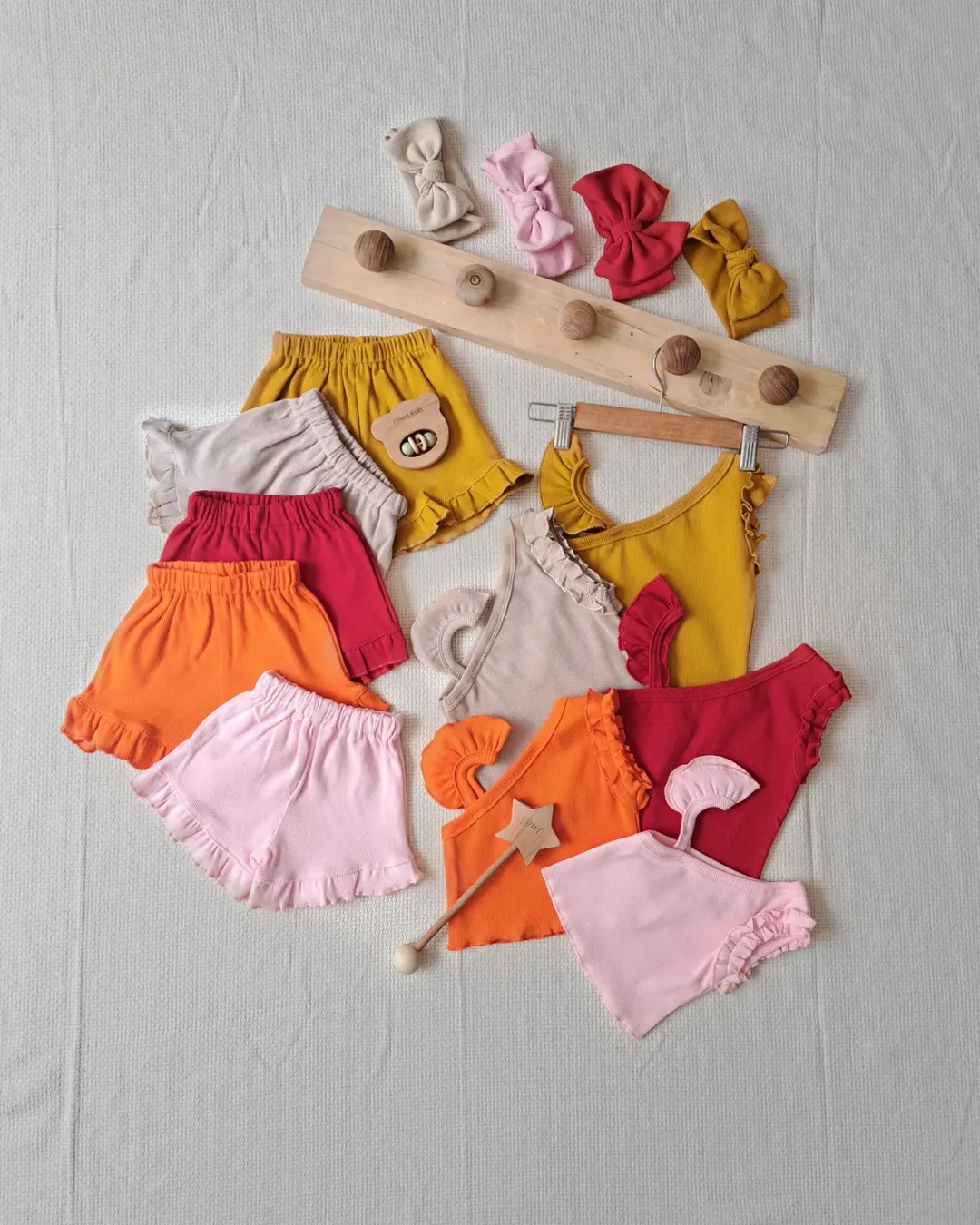 بادی شورتک کبریتی چیندار با هدبند