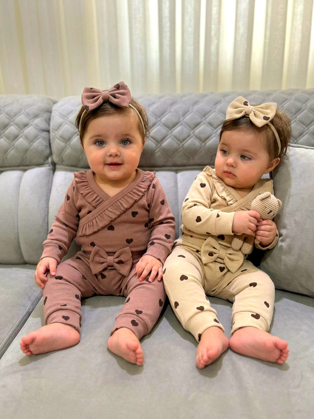 ست بادی شلوار و هدبند قلبی